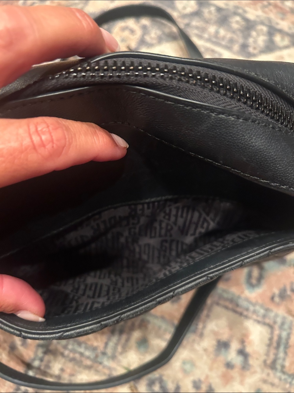 Kurt Geiger Black Quilted Crossbody Bag - Women's Fashion Shoulder Bag - Picture 5 of 12